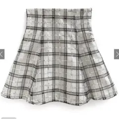 フリージア チェック柄 スパンコール ミニスカート[tu1265]