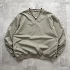 USA古着　IZOD　ナイロンプルオーバー　ベージュ　メンズ　ゲームシャツ　XL