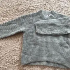 ZARA グリーン リブ編みセーター 3-4歳