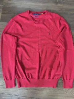 ポロラルフローレン ニット 刺繍ロゴ 赤