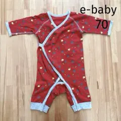 イーベビー　ロンパース　70 長袖半ズボン丈