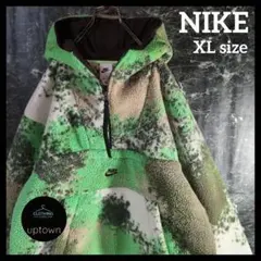 NIKE カンガルーポケット ボア フリース ハーフジップ　パーカー XL　②