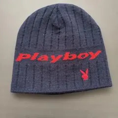 PLAYBOY ニット帽 ネイビー　ビーニー