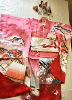 7歳 七五三 着物 帯 はこせこ 髪飾り セット 草履21cm 0823-1 - メルカリ
