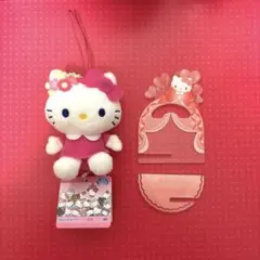 ハローキティ　マスコット　ぬいぐるみ　 アクリル缶バッジスタンド　セット