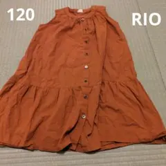 【値下げ】RIO オレンジ ノースリーブワンピース　120 コットン100%のサムネイル