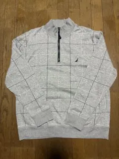 nautica ハーフジップ　チェック　スウェット