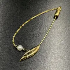 良品　MIKIMOTO ミキモト パール ピンブローチ ゴールド 4.7ミリ