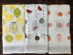 コンテックス 布ごよみ タオルてぬぐい 3枚セット レモン スイカ みかんのサムネイル