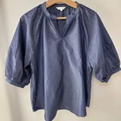 grove ネイビー バルーンスリーブシャツ Lサイズ