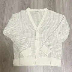 【新品未使用】Seagreen ビッグワッフルカーディガン 2サイズ　アイボリー