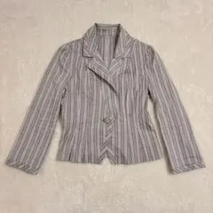 フランコフェラーロ 상태좋음 ✨テーラードジャケット ストライプ グレー美シルエット