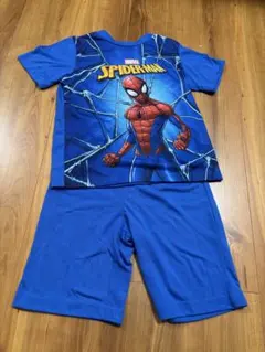 スパイダーマン　パジャマ　半袖　MARVEL　青　男の子　110センチ