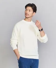 beauty＆youth ウォッシャブル ミックス アゼ クルーネック