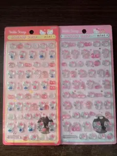 ボンボンドロップシール　ミニ　ハローキティ　レッド　ピンク