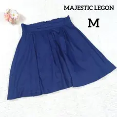 【マジェスティックレゴン】ミニフレアスカート (Ｍ) 紺 バックウエストゴム