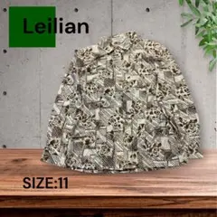 e1887☆Leilian 花柄 長袖シャツ サイズ11のサムネイル