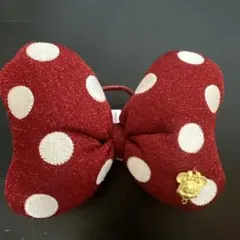 ディズニー ミニー リボン ヘアゴム ドット柄 リボン 赤