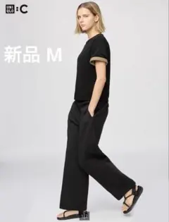 UNIQLO スウェットストレートパンツ M ブラック