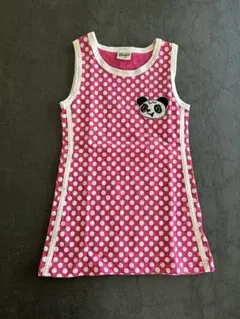 SHISKY 水玉模様 パンダ刺繍 タンクトップ ワンピース 110のサムネイル