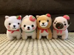 豆しば三兄弟 ぬいぐるみ 苺づくし 4体セット AMUFUN アミューズ