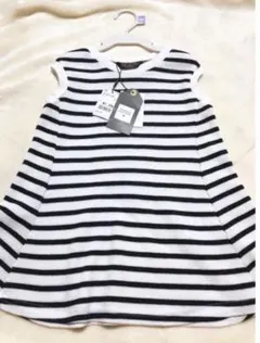 新品 futafuta 女の子 ボーダー 半袖 ノースリーブワンピース 80cm