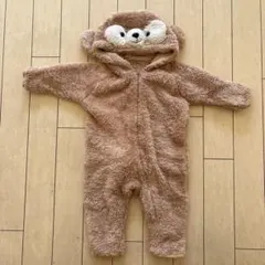 ベージュ クマ フード付き着ぐるみ 90cm