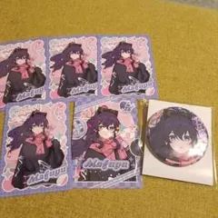 プロセカ　メロパレ　トレカ　レア１枚　ノーマル4枚　朝比奈まふゆ　缶バッジ