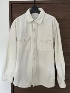 美品！UNIQLOアイボリー コーデュロイ 長袖シャツ M
