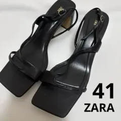 ZARA ストラップヒールサンダル ブラック 41のサムネイル