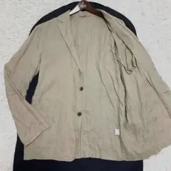 【美品✨】無印良品 リネン100% テーラードジャケット ベージュ XL