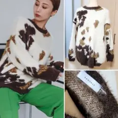 美品❤定価¥17980❤SANSeLF　shaggy cow motifknit