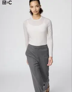 極暖ヒートテックカシミヤブレンドクルーネックT ナチュラル NATURAL Ｌ