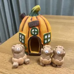 オブジェ　かぼちゃハウス　カントリー　ナチュラルキッチン　ハロウィン　置物　秋
