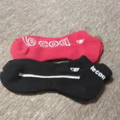 le coq sportif レディースソックス 赤黒セット