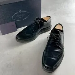 美品　PRADA プラダ　トリプルソールダービー　ウィングチップ　厚底ブーツ　黒