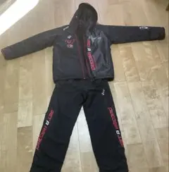 アシックス A77 ウインドブレーカー 上下セット 中わた　極暖　部活　美品