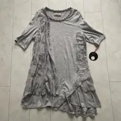 Mignon 刺繍デザイン 半袖カットソー グレーのサムネイル