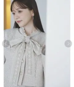 森香澄ちゃんコラボ　ライトグレー ツイードジャケット dazzlin