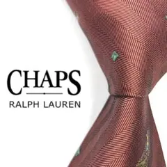 ◆美品◆CHAPS Ralph Lauren ネクタイ 赤色 船柄 オシャレ