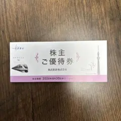 東武鉄道株主優待優待券　冊子1冊