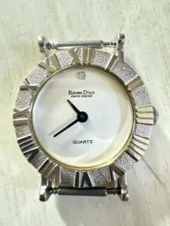 P436 不動　銀ケース Roven Dino ロマンディーノ ALL SILVER 925 クォーツ レディース 腕時計 中古   J-920504L　文字盤スノーフレーク　※りゅうずのパーツ欠損 P436 不動 銀ケース Roven Dino ロマンディーノ ALL SILVER 925