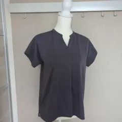グレー 半袖スタンドカラーTシャツのサムネイル