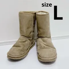 ディズニー ミッキーマウス ムートンブーツ Lサイズ ベージュ ラインストーン