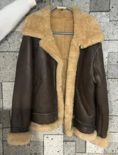 B-3 ミリタリー リアルムートン フライトジャケット ボア ブラウン