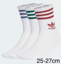 新品　アディダス　25-27cm ソリッド　ミッドクルーソックス　3色セット