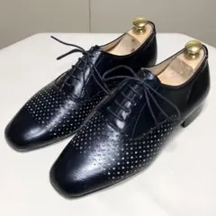 美品✨ カンペール ツインズ 鱗 コンフォートレザーシューズ 黒 25cm 