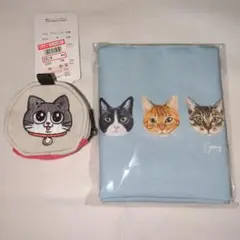 新品　ファミマ　ねこねこトートバッグ　ねこに転生したおじさん　ポーチ　刺繍
