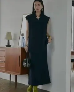 Ameri OTONA WRAP VEST SETUP DRESS ブラック Sのサムネイル