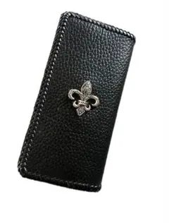 本革 長財布 ハンドメイド レザーウォレット　バイカーズウォレット ブラック